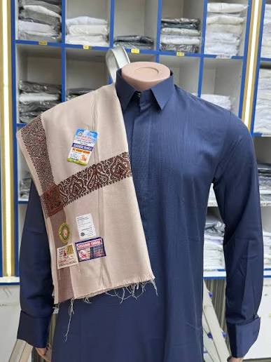 Maroon-embroidered kanzu